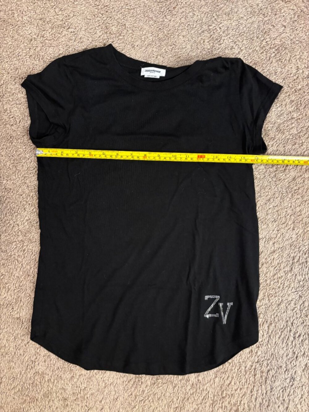 Zadig & Voltaire Woop ZV Strass T-Shirt Black - Picture 6 of 6